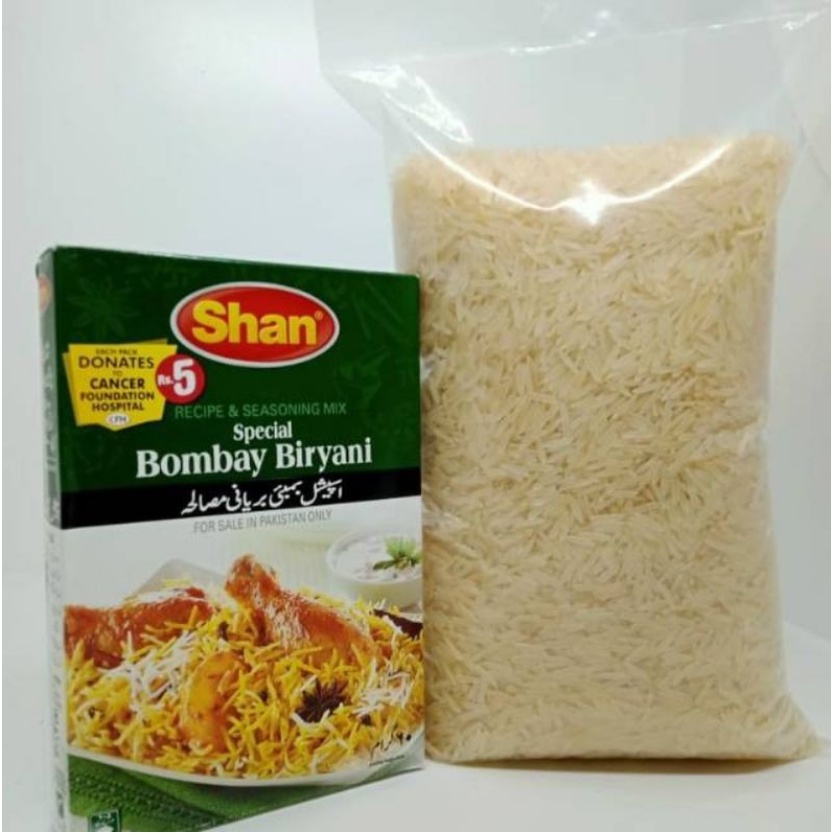 

PAKET BERAS BASMATI PREMIUM 1 KG + BUMBU SPECIAL BIRYANI READY TO COOK HALAL