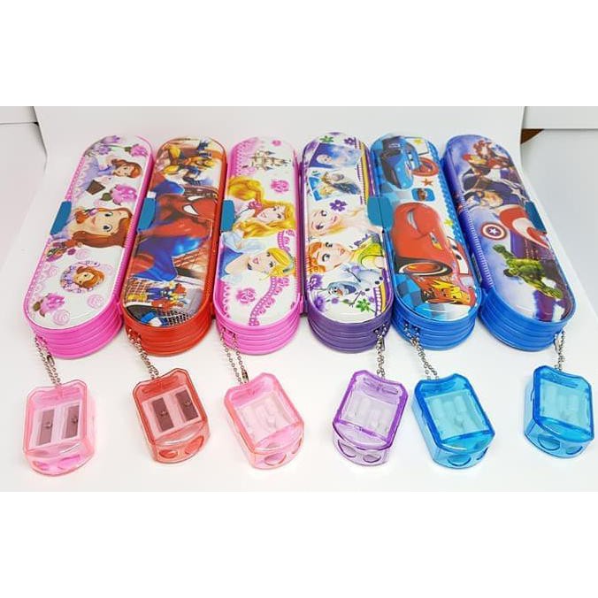 

Tempat Pensil Anak 2 Sisi Plus Serutan Rautan Pensil Motif Kartun