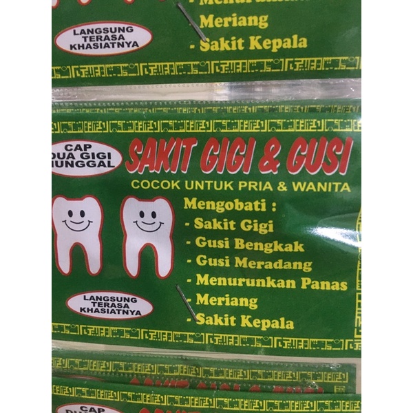 Obat Sakit Gigi Dan Gusi Cap Dua gigi Persachet