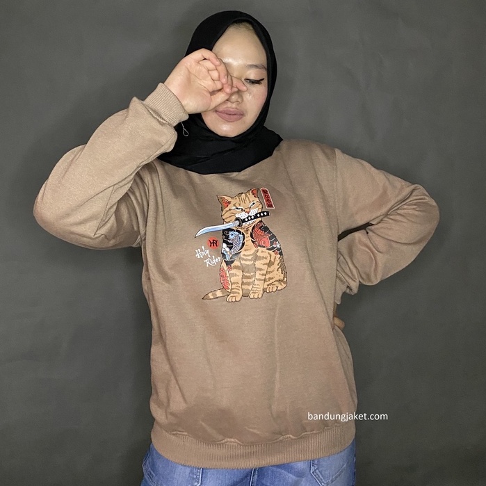 FIGHTING CAT HOLY Sweatshirt II CREWNECK Pria Dan Wanita