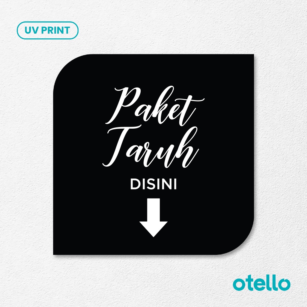 Paket Taruh Disini Signage Board Akrilik Tempel Dinding Papan Acrylic Restoran