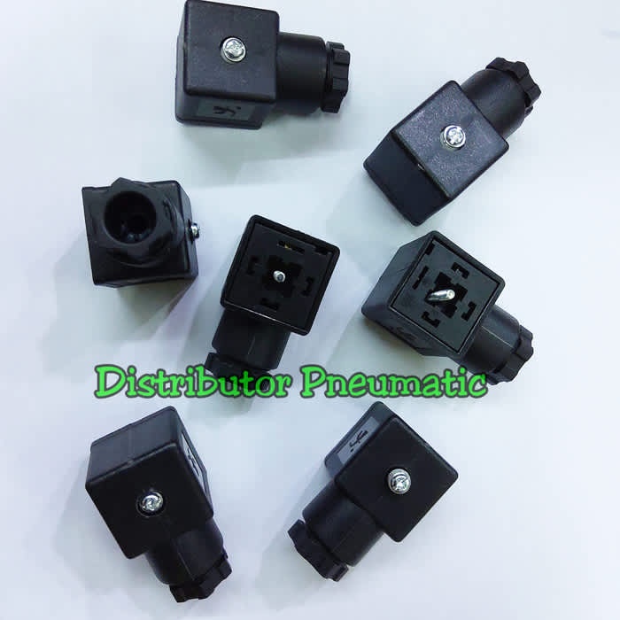 Socket Kaki 4 Untuk solenoid Hidrolik hitam AC/DC