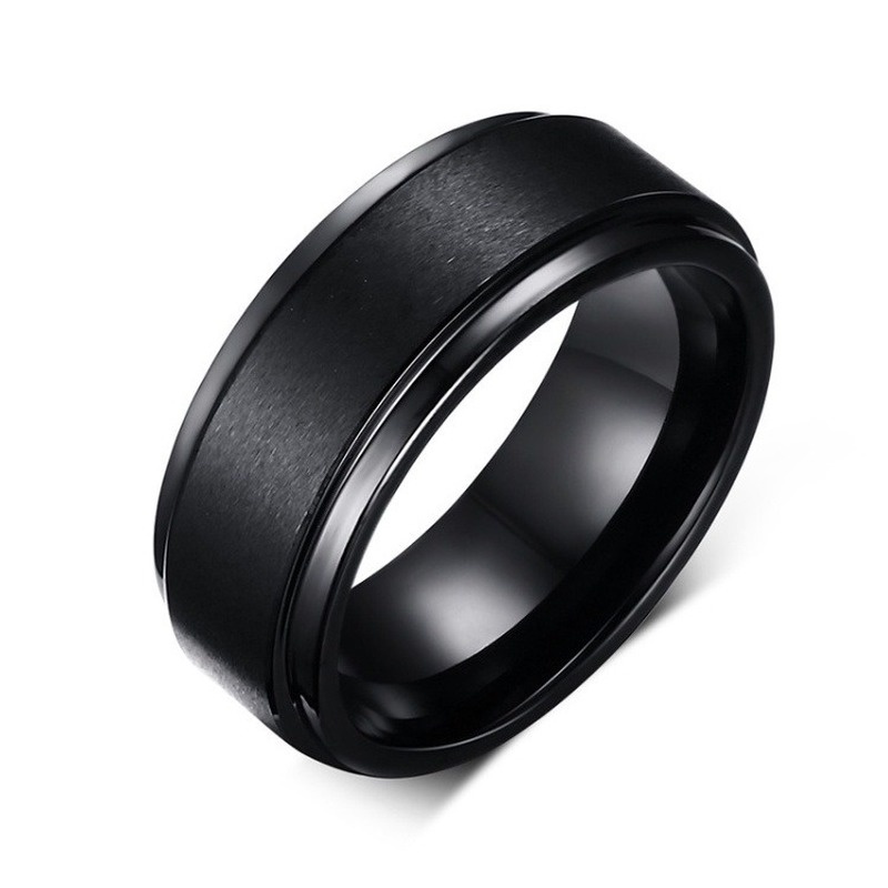 2022 Cincin Bahan Tungsten Carbide Warna Hitam Matte Untuk Pria