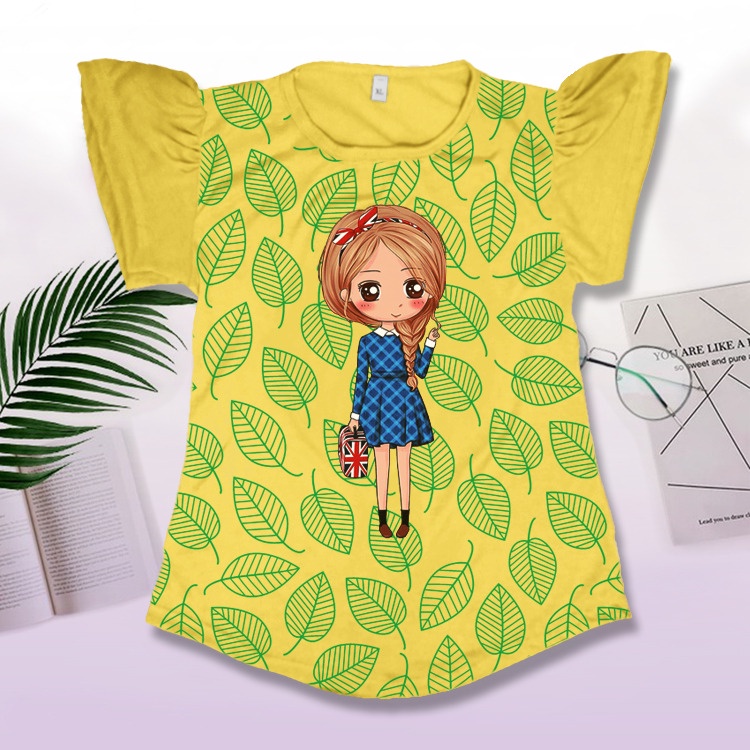 VF - Daster anak perempuan oval / dress anak / daster gambar kartun (1-6 tahun)