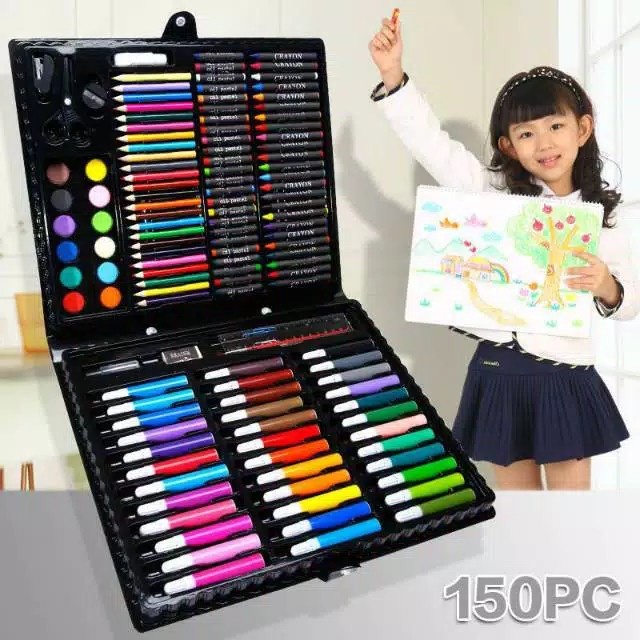 

Pensil Warna 150 pcs Art Set 150 Crayon Komplit Alat Lukis Anak
