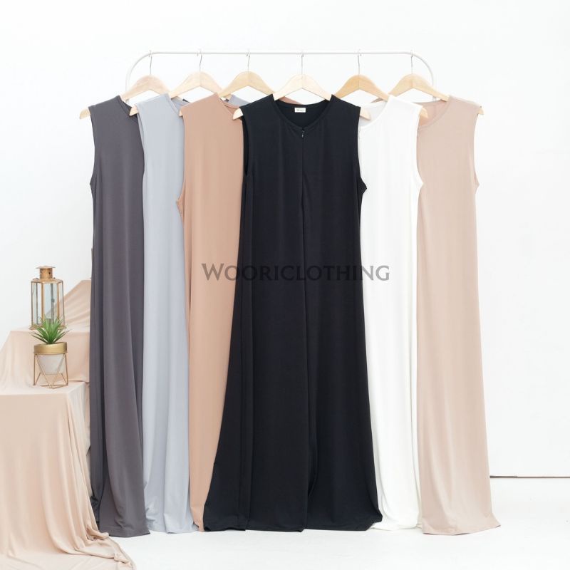 inner dress rajut tanpa lengan bahan kenit rajut terlaris rill pick