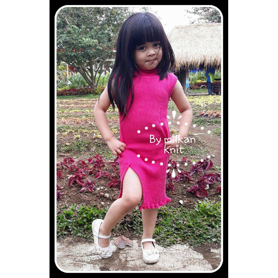 KALILA - ADIBA SLIT Dress Rajut Anak Perempuan | Dress Anak Cewek