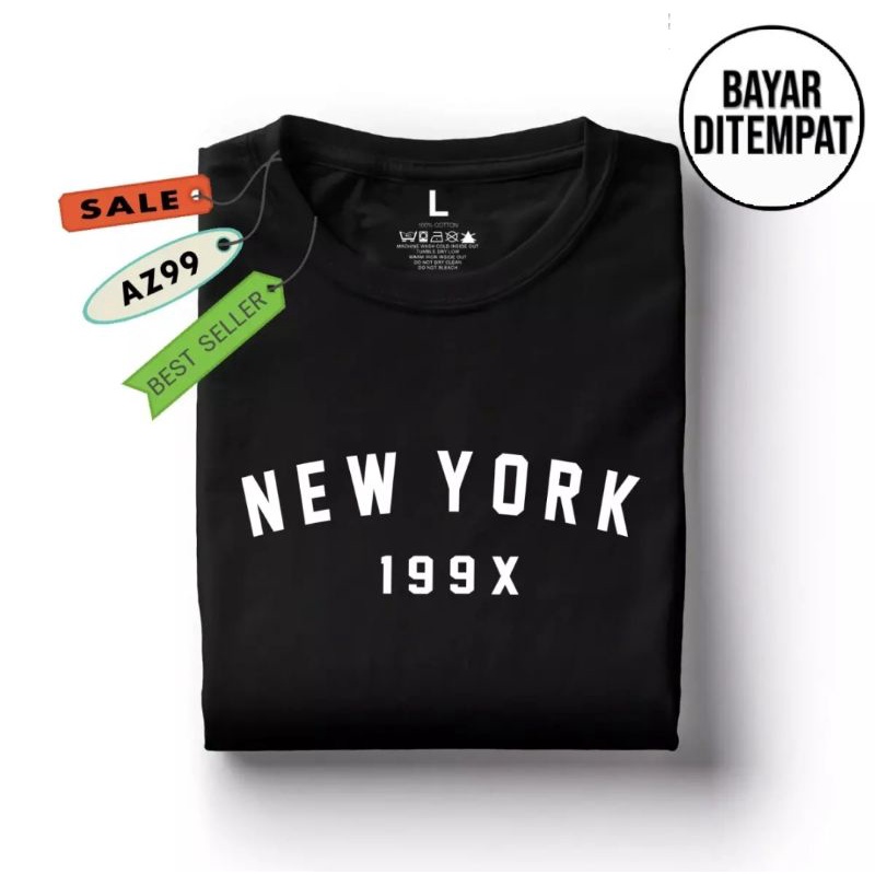 Kaos Pria New York Atasan Pria Lengan Pendek Oblong Distro Cowok Logo Tulisan Tshirt Fashion Man COD