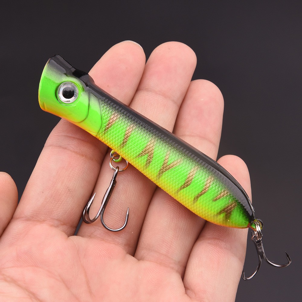 SYFishing 1Pcs Popper Fishing Lure 8cm 12g Swimbait Umpan Pancing Minnow Ikan Bass Wobbler Kail Memancing Tackle