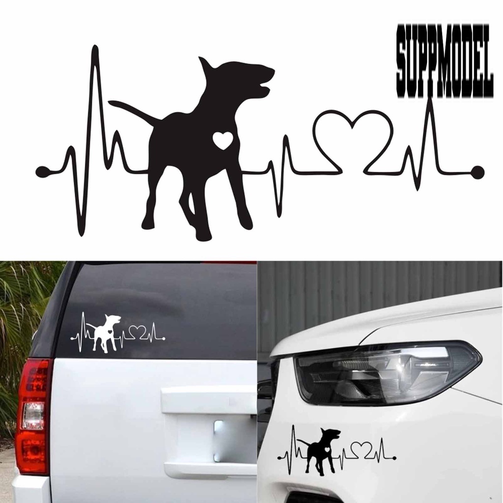 Stiker Decal Motif Detak Jantung Anjing Tahan Panas Untuk Mobil