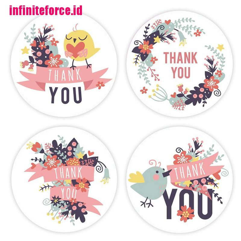 500Pcs Animal Thank You Stickers Seal Labels Pink Flower Cute Envelope Stickers