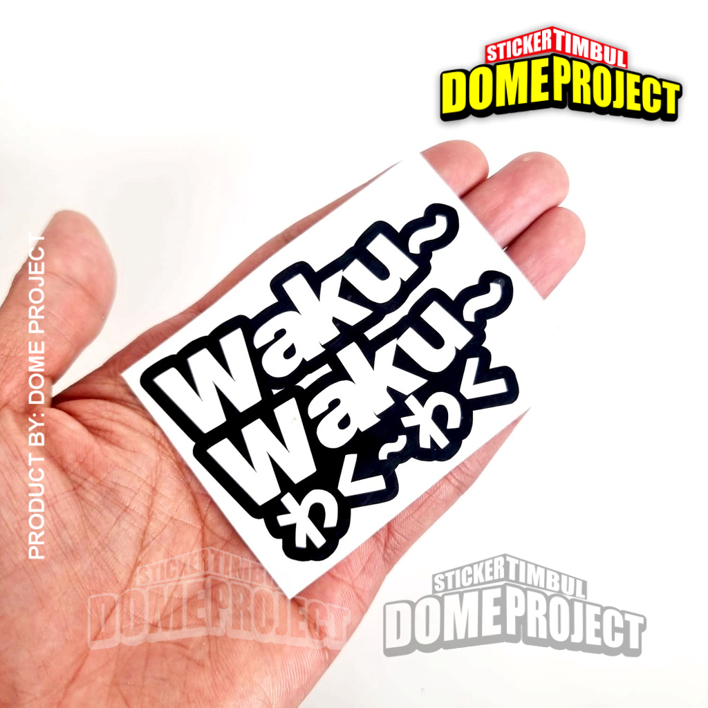 STIKER MOTOR VARIASI CUTTING HURUF JEPANG WAKU WAKU 4 WARNA PILIHAN