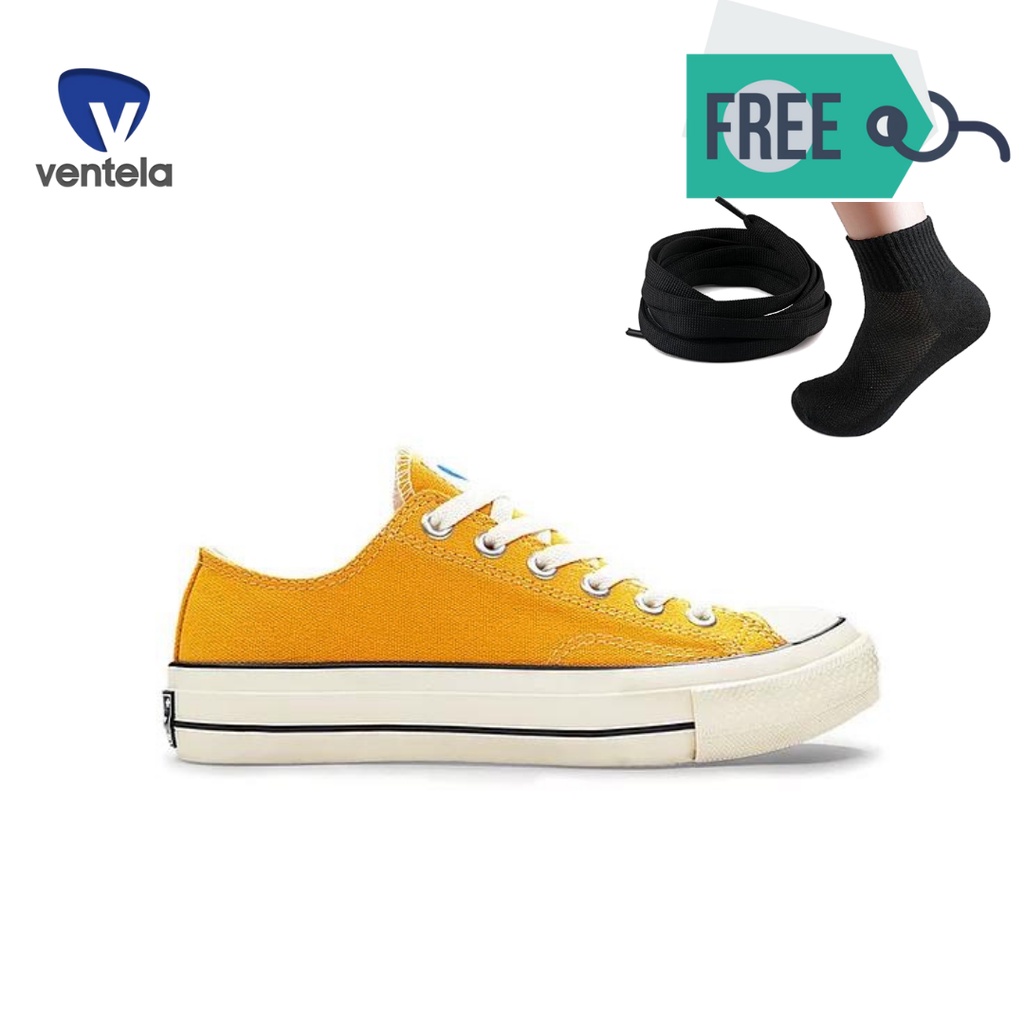 Sepatu Pria Wanita Ventela bts 70s Yellow Sneakers Casual Tali Cowok Cewek Vantela Ori Original 100%