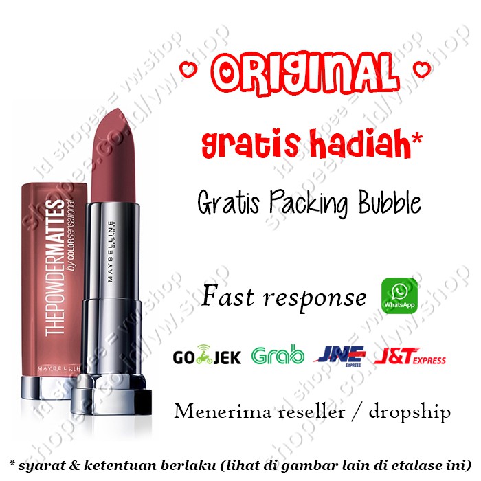 Maybelline The Powder Matte Lipstick / Powder Mattes Lipstik Color Sensational - ORIGINAL / ASLI