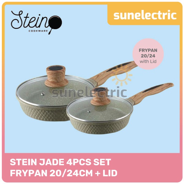 STEIN Cookware JADE SET 4 PCS Panci Greblon / Panci Set Penggorengan / Wajan Wok Anti Lengket - Fryp