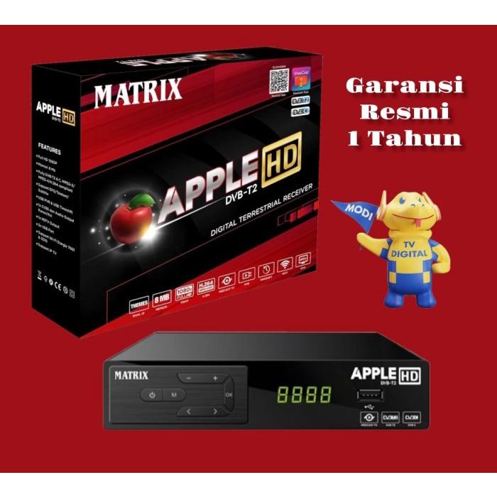 Set Top Box Tv Digital Matrix Merah Hd Apple Dvb T2 Dvb2Ip