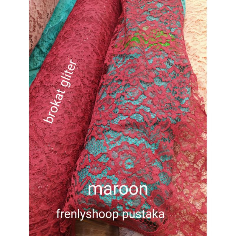 kain brokat gliter Fatmawati / bahan brokat gliter / bahan kain kebaya brukat