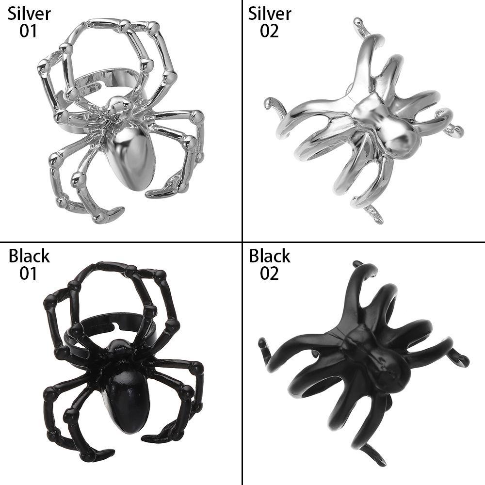 Top Spider Cincin Pernikahan Vintage Janji Pernikahan Biker Rock Stainless Steel Hip Hop Halloween