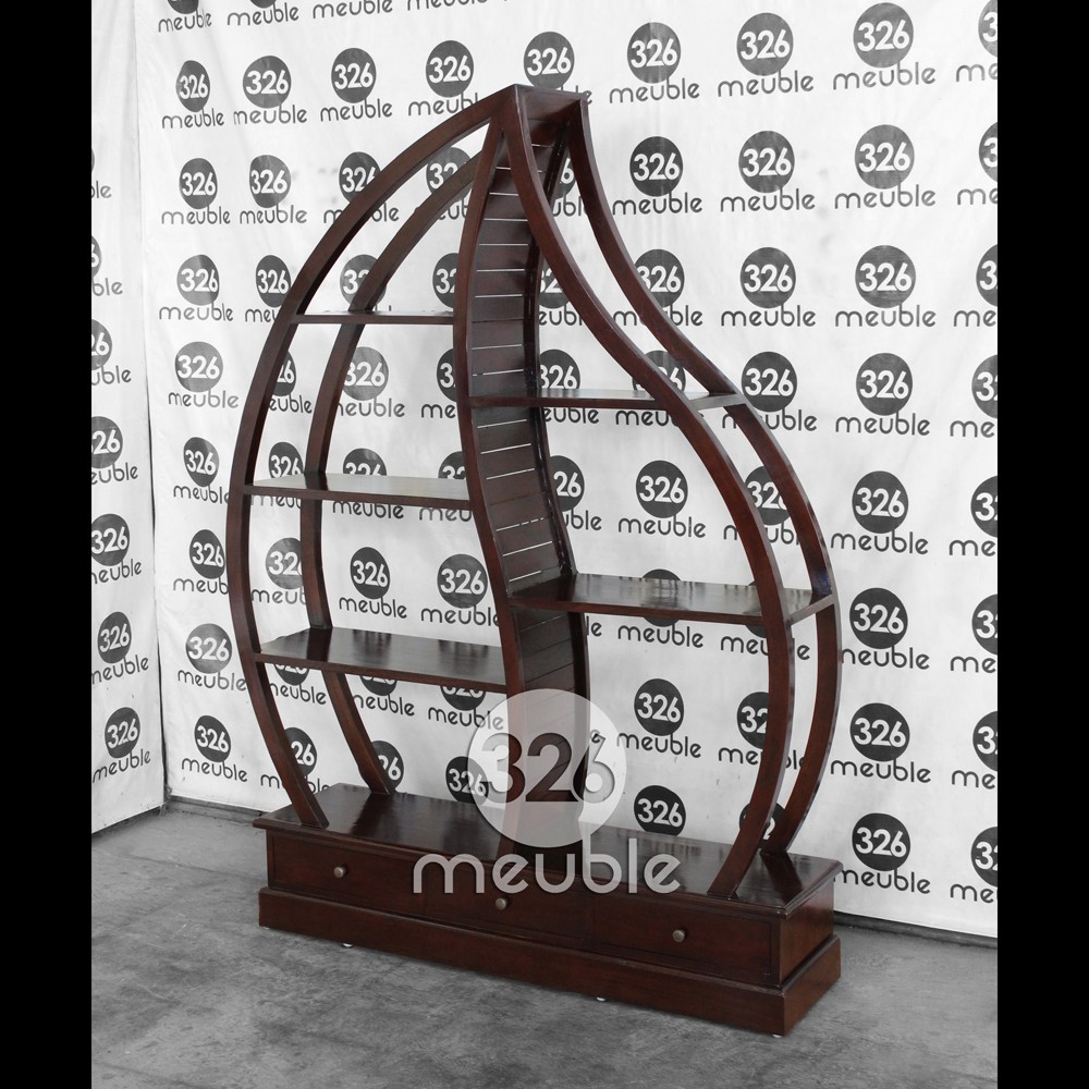 Partisi Ruangan Jati, Rak Buku Jati, Partisi Ruangan Daun