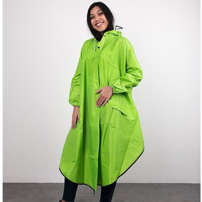 LuluAquatic Jas Hujan Wanita Terusan/ Raincoat Ponco Tangan 8022