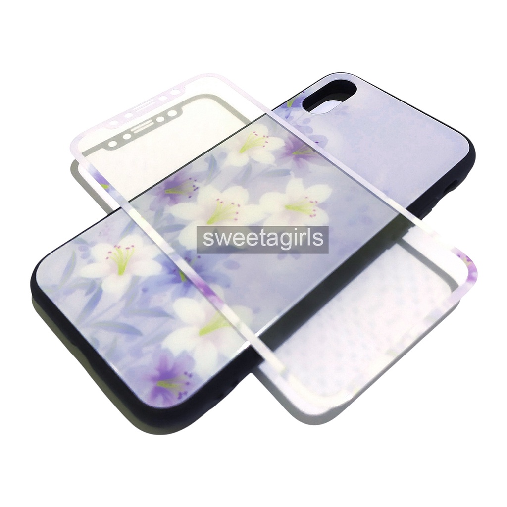 Casing iPhone X Premium Case Glossy Floral + Anti Gores - sweetacase.id - Motif Floral / Bunga - / COD / Casing Terbaru / Karakter Lucu / Casing Floral / Bunga / Case murah / diskon / Import / Sosialita / Kesing iPhone / Casing Bunga