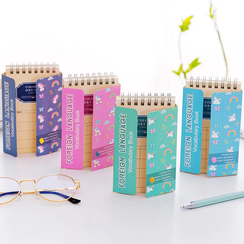 

INDORETAIL | Hot Sale Cute Unicorn Saku Portabel Notepad Pembelajaran Bahasa Asing Coil Buku Gambar