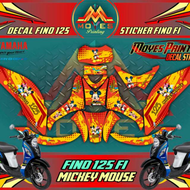DECAL YAMAHA decal sticker Fino FI striping decal Fino 125 sticker Fulbody Fino Fi mickey mouse