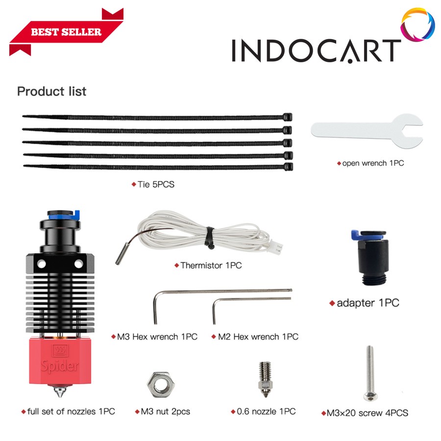 INDOCART 3D Printer Spider High-temperature and High-speed Hotend