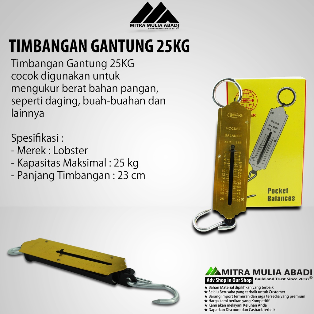 Timbangan Gantung/ Timbangan Tarik 25kg / Veer l Pocket Balance