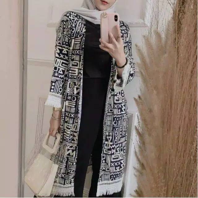 FRINGE LONG ETNIC CARDIGAN