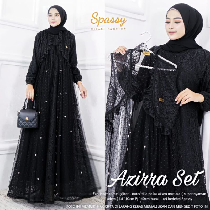 GAMIS AZIRRA SET ORI BERLABEL SPASSY / GAMIS CANTIK / GAMIS ANGGUN / GAMIS BUSUI FRIENDLY / GAMIS TI