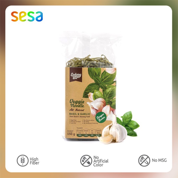 

pasta-aneka- noodle basil & garlic ladang lima 150 g -aneka-pasta.