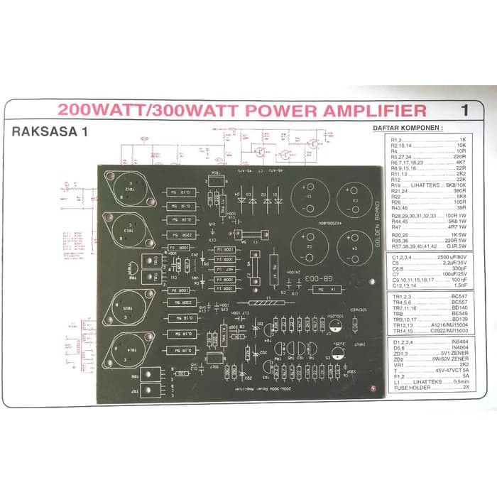 PCB Power amplifier mono Raksasa GB 003 Pertinax Er~356