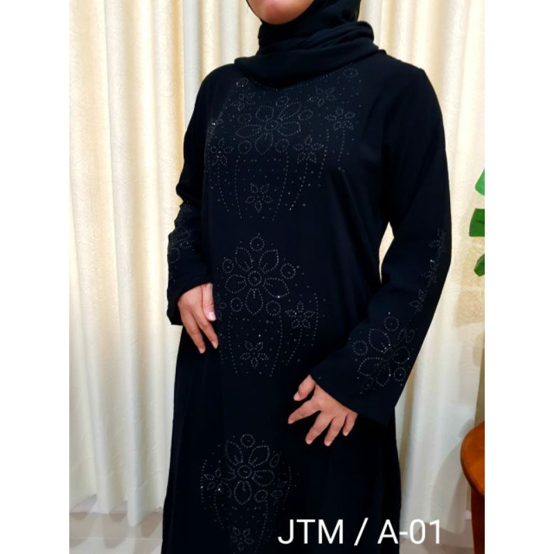 GAMIS ABAYA PAYET HITAM