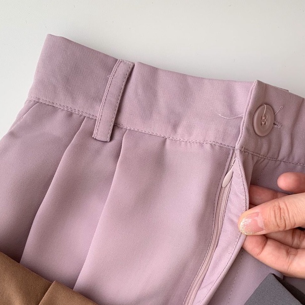 LOOSE TROUSERS PANTS - Celana wanita - pants wanita - bawahan wanita-Lilac