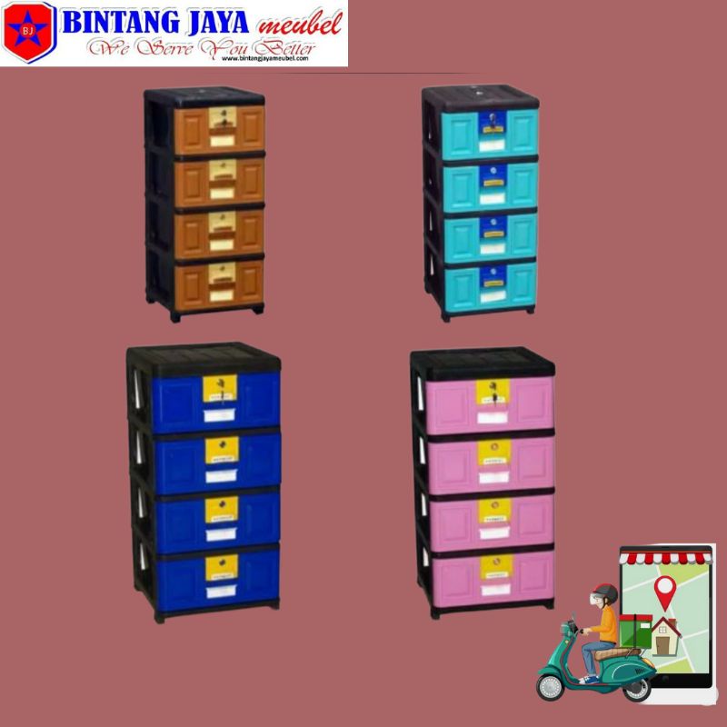 LEMARI PLASTIK LACI 3 , 4 & 5 SUSUN EXCEL /LEMARI SERBAGUNA STB NAPOLLY