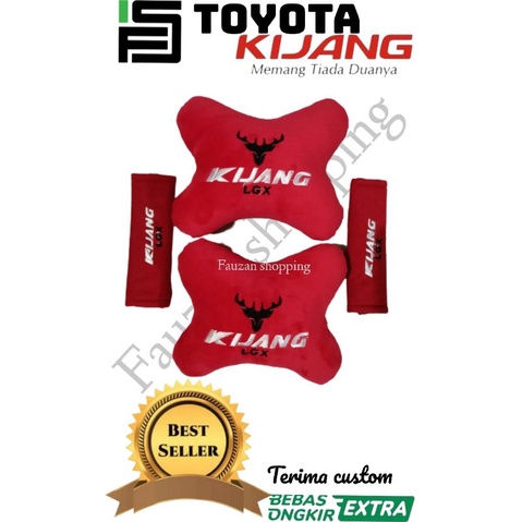 BANTAL MOBIL TOYOTA KIJANG LGX MERAH /SANDARAN KEPALA/AKSESORIS