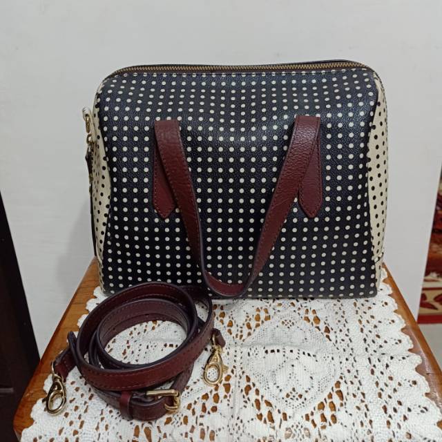Fossil sydney satchel polka raisin bag