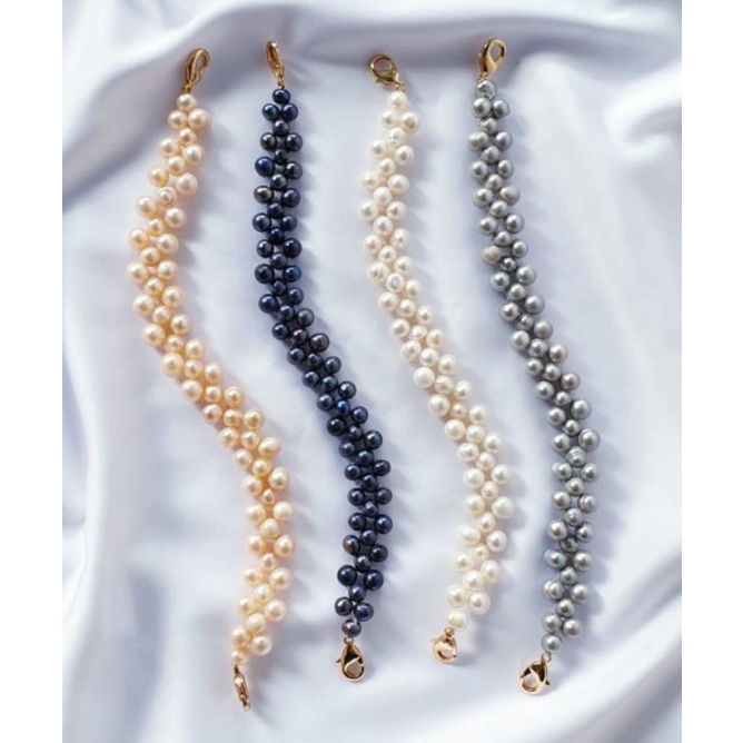 Konektor masker mutiara air tawar asli lombok Aksesoris hijab Perhiasan mutiara asli lombok Konektor