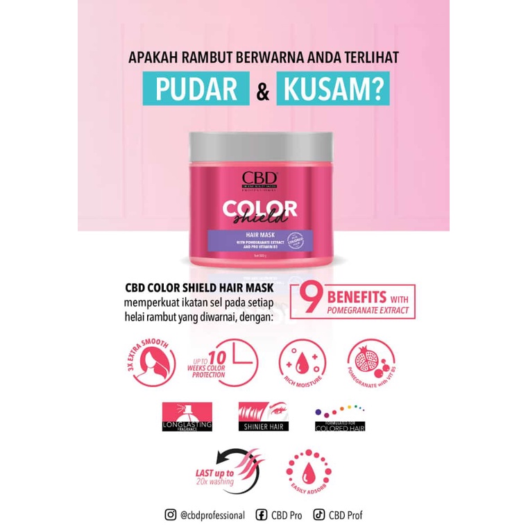 CBD Color Shield Hair Mask - Untuk Rambut Berwarna 500g