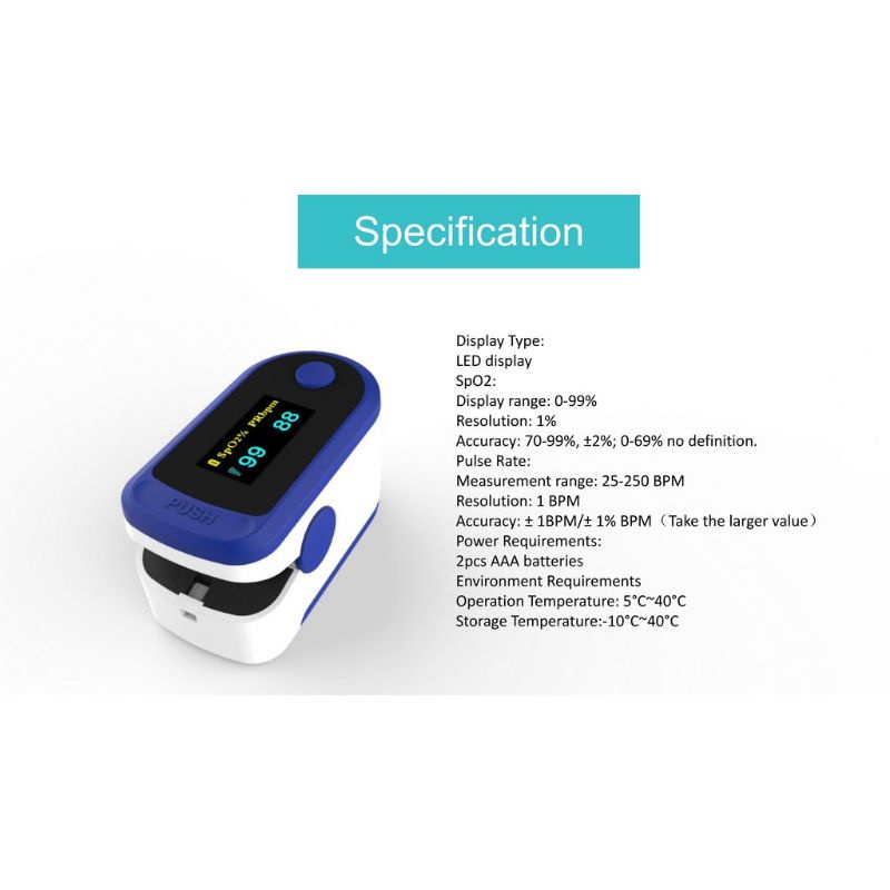 Fingertip pulse oxymeter Fingertip oximeter SpO2 TFT Full Colour LK88 / Pengukur kadar oksigen