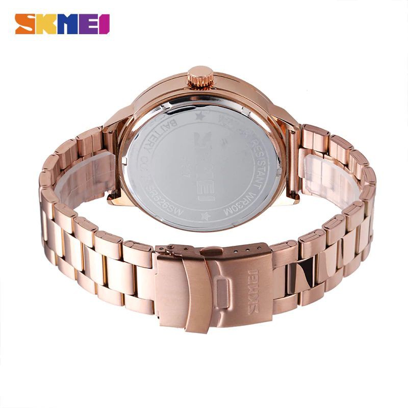 SKMEI 9217 Jam Tangan Pria Analog Tali Stainless Kulit WATCHKITE WKOS