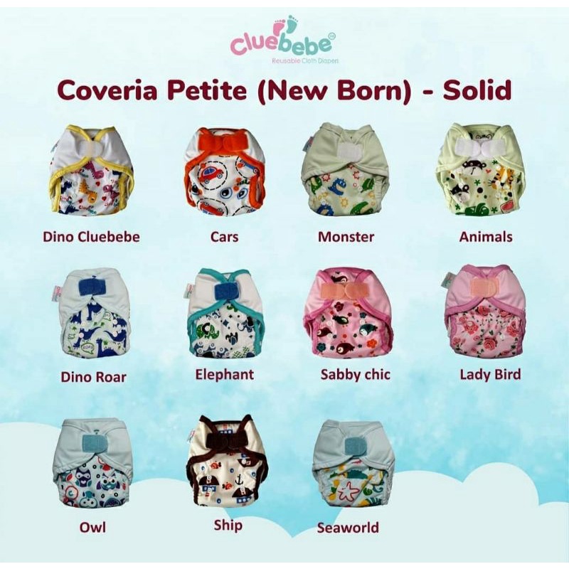 [Promo] CLUEBEBE Coveria Petite Motif Clodi Newborn Popok Kain Type Cover