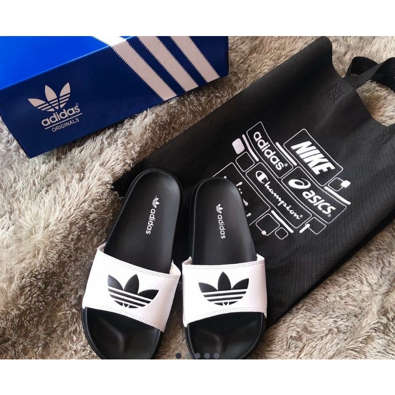 SENDAL SLOP PRIA/WANITA SENDAL CASUAL ADIDASS ADILETTE COMFORT BLACK .#