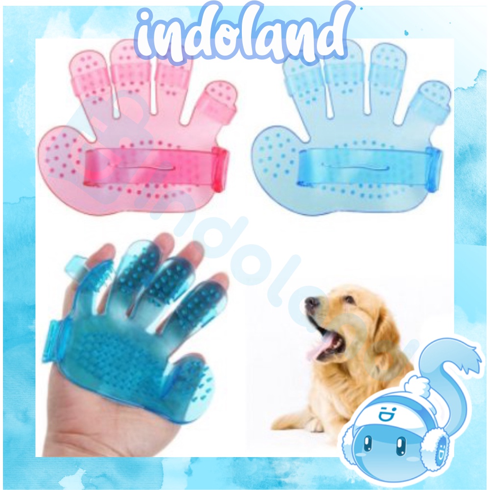 ☀INDOLAND☀ Sisir Tapak Tangan Sisir Karet Mandi Pijat Bulu Kucing Anjing Kelinci Sisir Sikat Pet Grooming R592