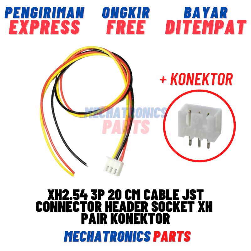 [CON-0033] XH2.54 3P 20 CM CABLE JST CONNECTOR 3 PIN HEADER SOCKET XH PAIR KONEKTOR