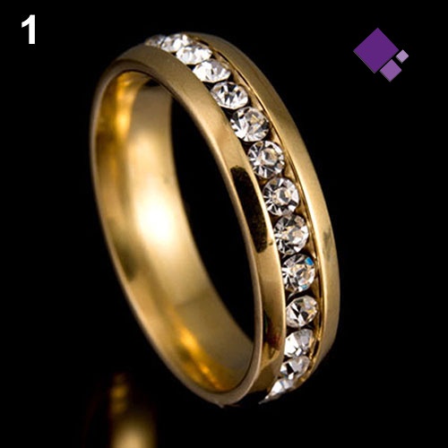 Cincin Berlian Imitasi Bahan Baja Untuk Pria Dan Wanita