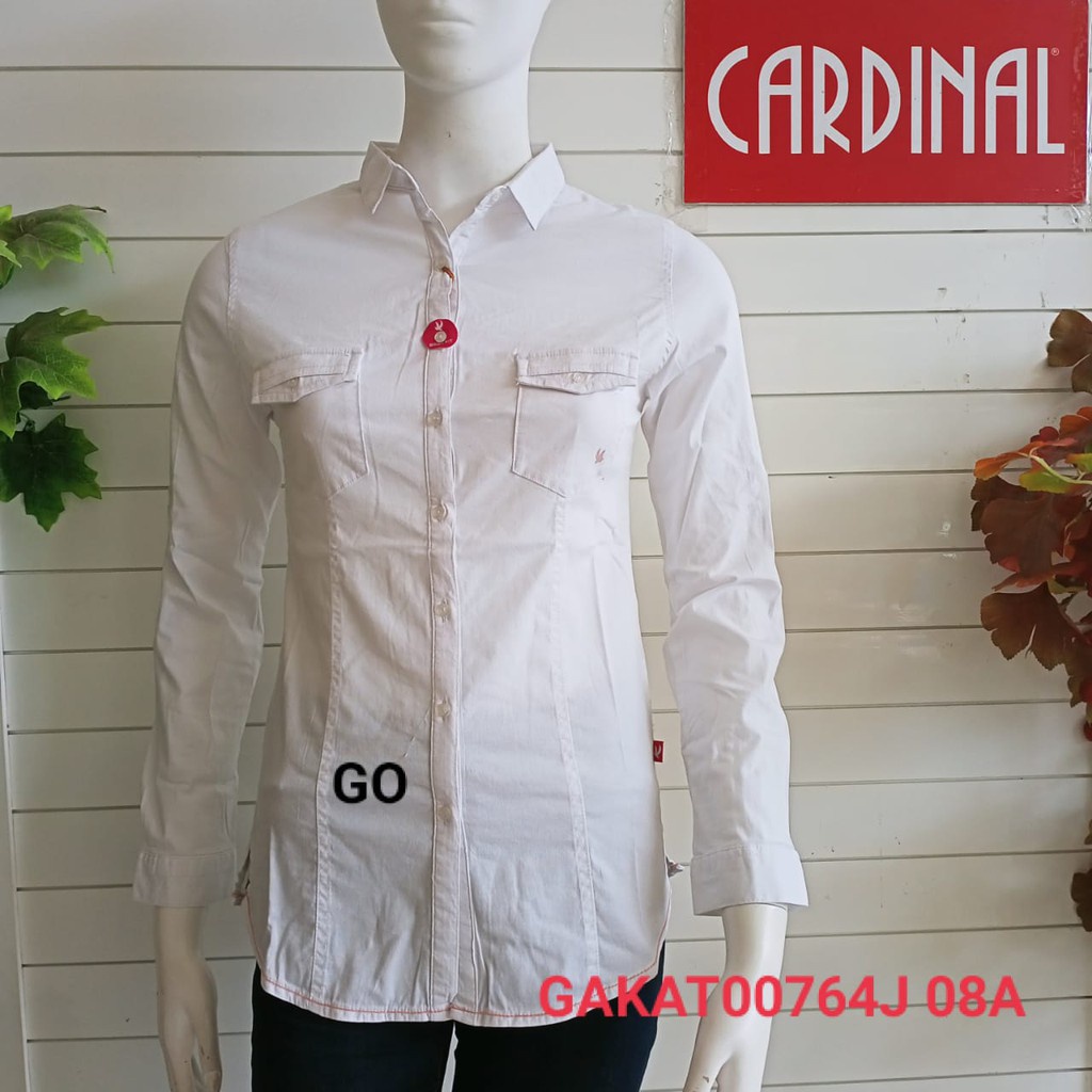 gof KQP CARDINAL KEMEJA GIRL PUTIH Lengan Panjang Pakaian Wanita Formal Atasan Wanita Distro Original