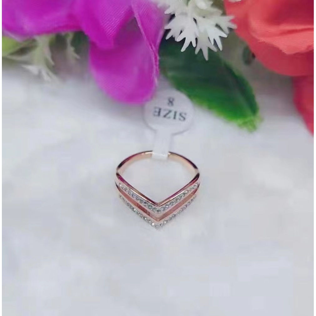 Cincin Titanium Permata Terbaru Perhiasan Fashion L49