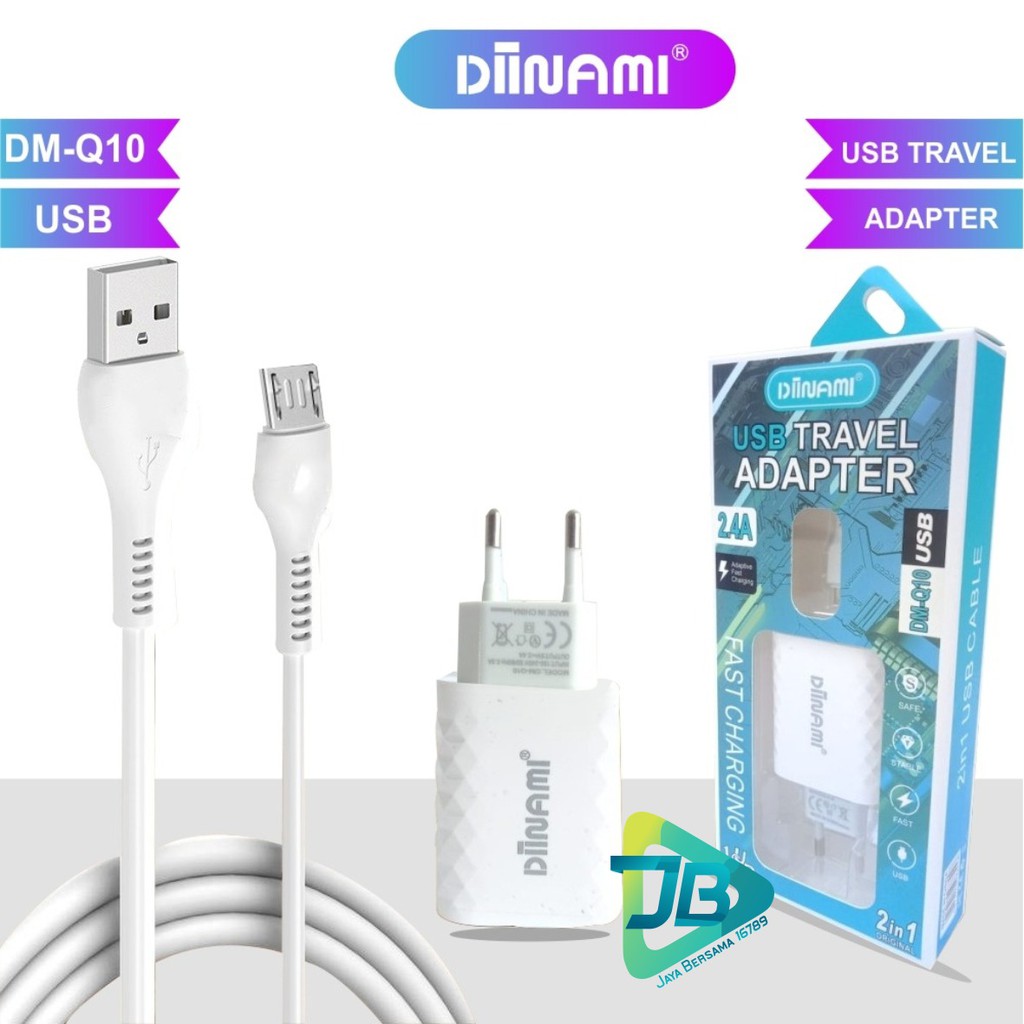 BM058 Diinami Q10 Cashan charger original 2.4Amper Samsung oppo xiaomi realme Vivo Free kabel Micro JB2931